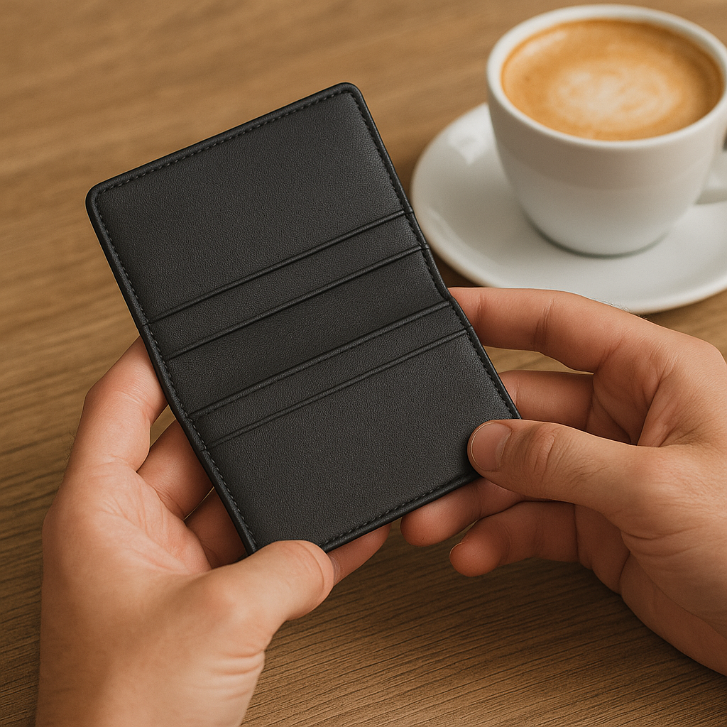 Kartenschutz für 4 Karten (Leder) | RFID NFC & Magnetfeld Blocker | Schutzhülle gegen Datenklau & Organizer