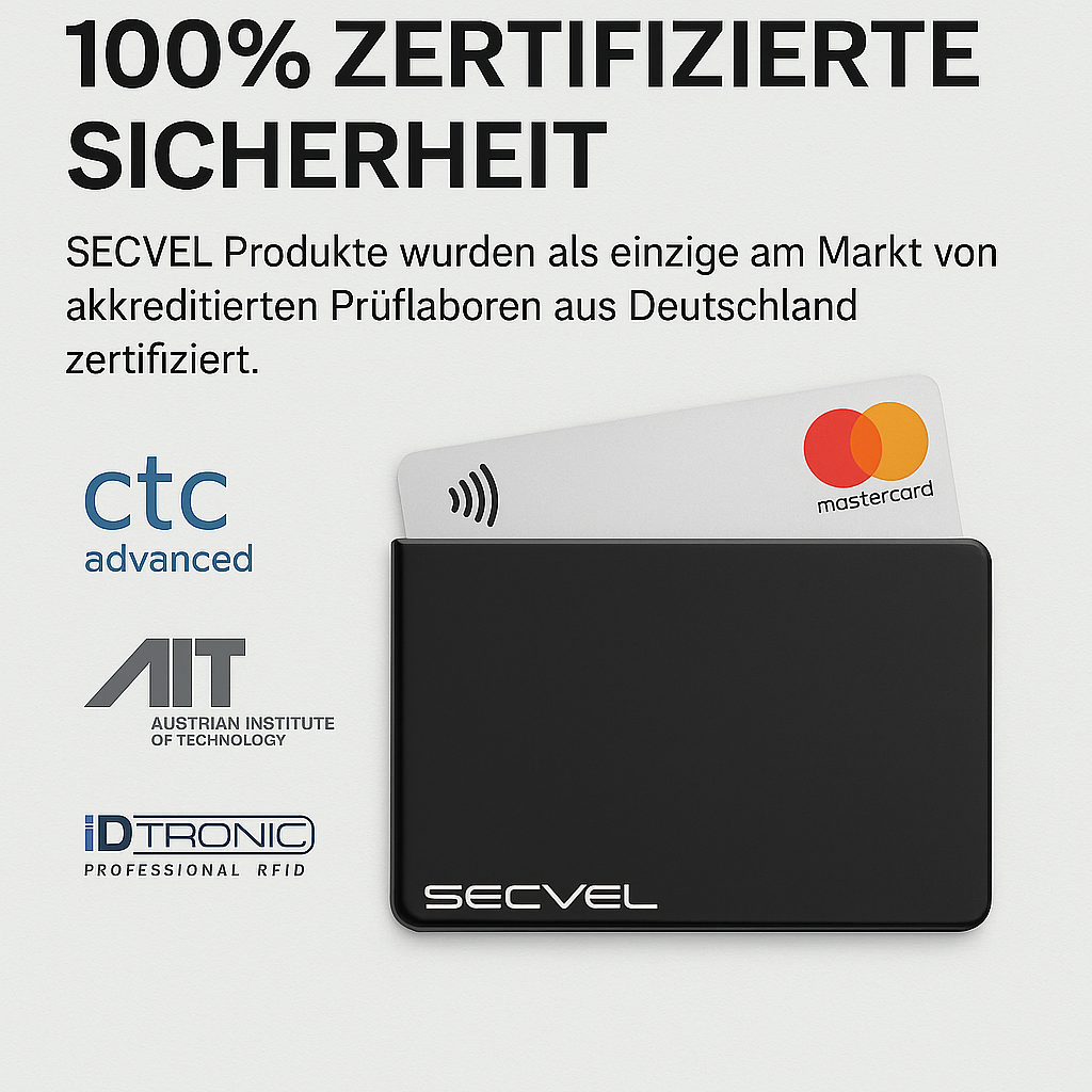 Kartenschutz für 4 Karten (Leder) | RFID NFC & Magnetfeld Blocker | Schutzhülle gegen Datenklau & Organizer