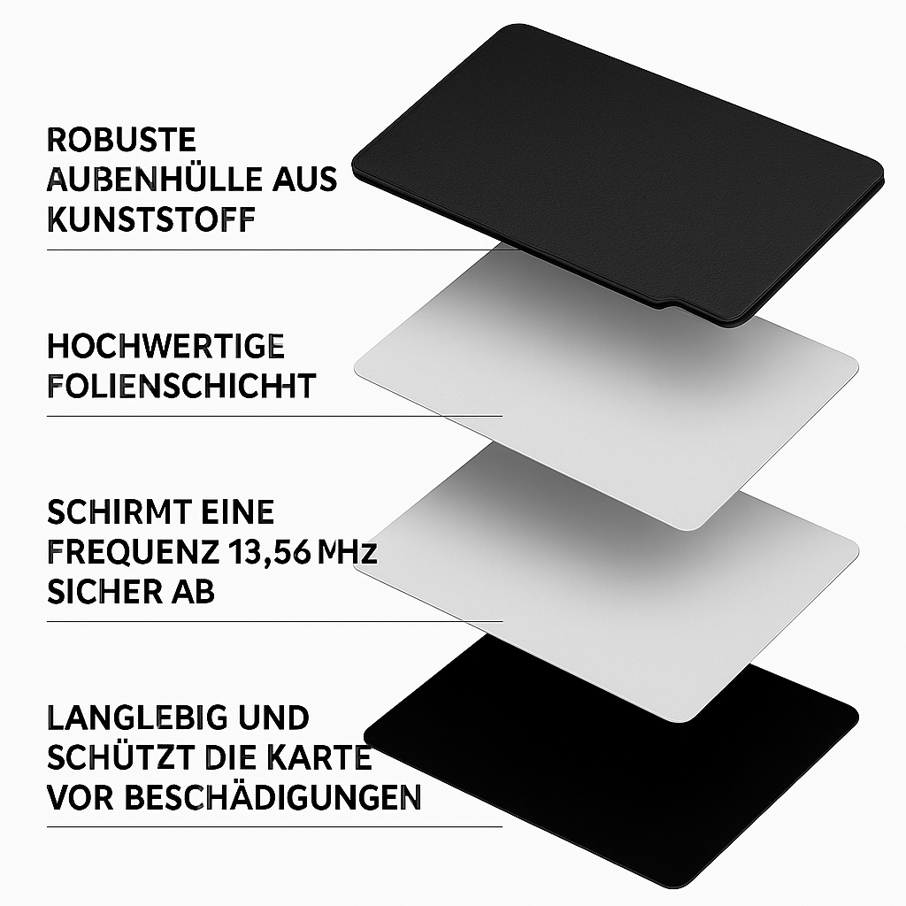 Kartenschutzhülle | RFID NFC & Magnetfeld Blocker | Organizer & Kartenschutz