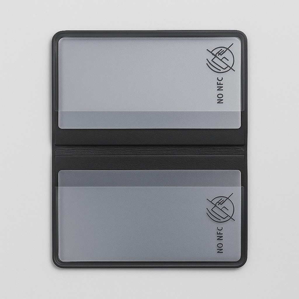 Kartenschutz für 4 Karten | RFID NFC & Magnetfeld Blocker | Schutzhülle gegen Datenklau & Organizer
