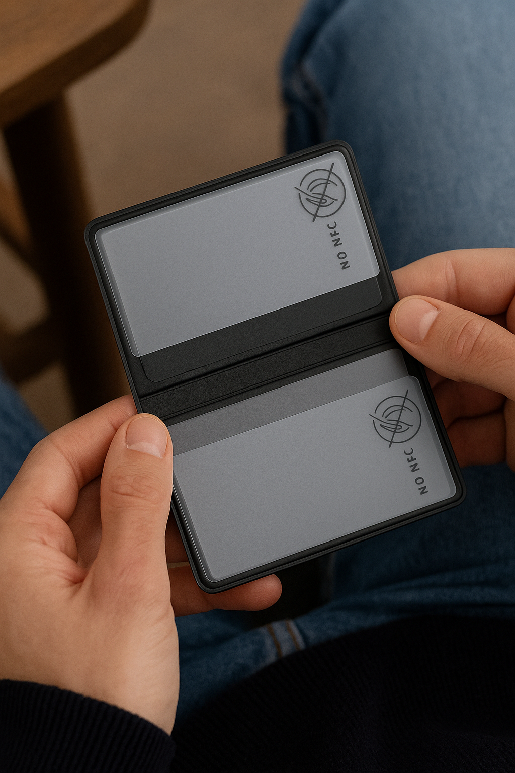 Kartenschutz für 4 Karten | RFID NFC & Magnetfeld Blocker | Schutzhülle gegen Datenklau & Organizer